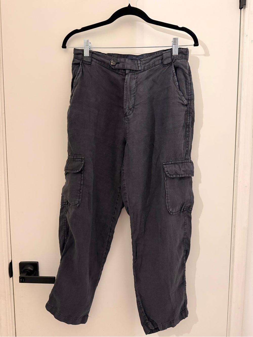 RACHEL Rachel Roy Womens Charcoal Gray 100% Linen Pants